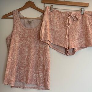 Lucky Brand Pink Paisley Pajama Set